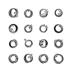 Botanical letter O logos with creative leaf and vine shapes, organic and elegant O monogram icon collection for eco-friendly branding and nature identity

