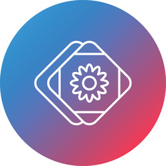 Handkerchief Line Gradient Circle Background Icon