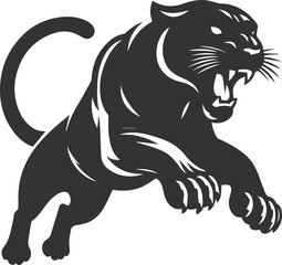 Vector jaguar clip art drawing black animal silhouette