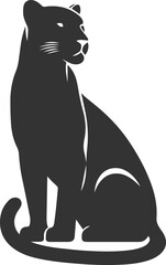 Vector jaguar clip art drawing black animal silhouette