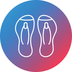 Flip Flop Line Gradient Circle Background Icon