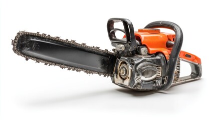 Powerful Chainsaw with Sharp Blade for Cutting Trees and Wood in Outdoor Activities and Landscaping Projects