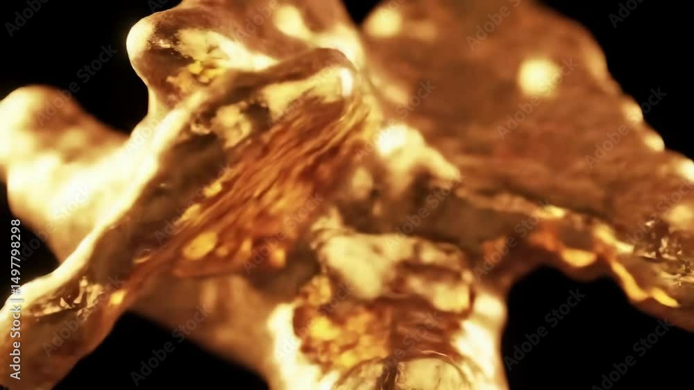 Aufkleber abstract gold shape animation shiny metallic surface design element
