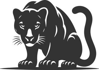 Vector jaguar clip art drawing black animal silhouette