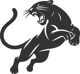 Vector jaguar clip art drawing black animal silhouette