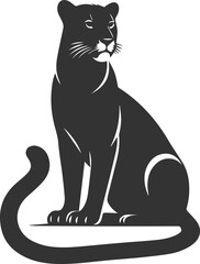 Vector jaguar clip art drawing black animal silhouette