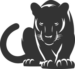 Vector jaguar clip art drawing black animal silhouette