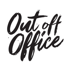 Stylish calligraphy text logo Out of Office