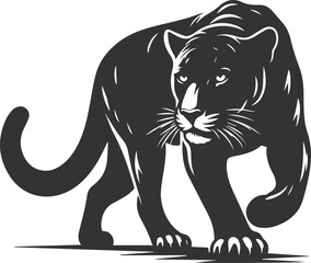 Vector jaguar clip art drawing black animal silhouette