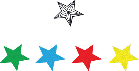 Obraz premium colorful stars isolated on white