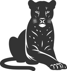 Obraz premium Vector jaguar clip art drawing black animal silhouette