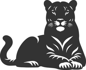 Vector jaguar clip art drawing black animal silhouette