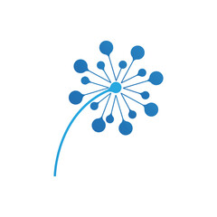 Dandelion flower logo vector