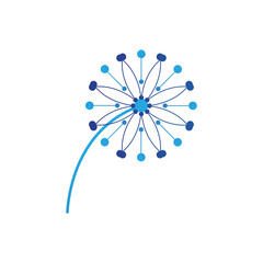 Dandelion flower logo vector