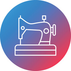 Sewing Machine Line Gradient Circle Background Icon