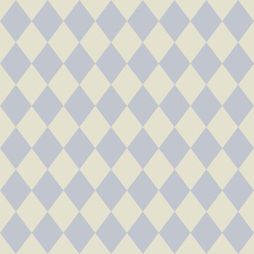 Argyle seamless pattern in pastel grey colors, geometric diamond background