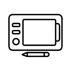 Crisp drawing tablet silhouette design with transparent background