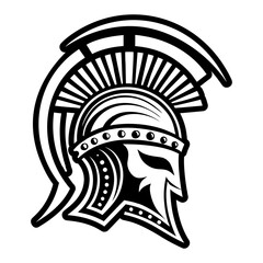 A glyph style icon depicting roman helmet