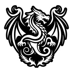 Obraz premium A glyph style icon showing dragon tattoo