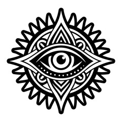 Fototapeta premium A solid style icon of evil eye tattoo