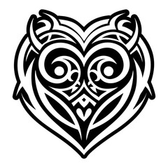 A solid style icon showing heart tattoo