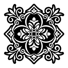 A glyph style icon showing tile art tattoo