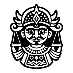 A glyph style icon showing a sicilian puppet