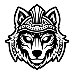 A solid style icon of wolf head tattoo