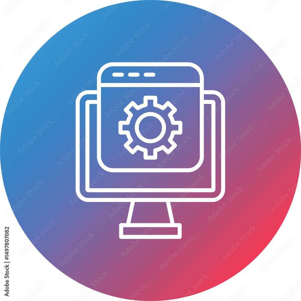 Poster develop line gradient circle background icon
