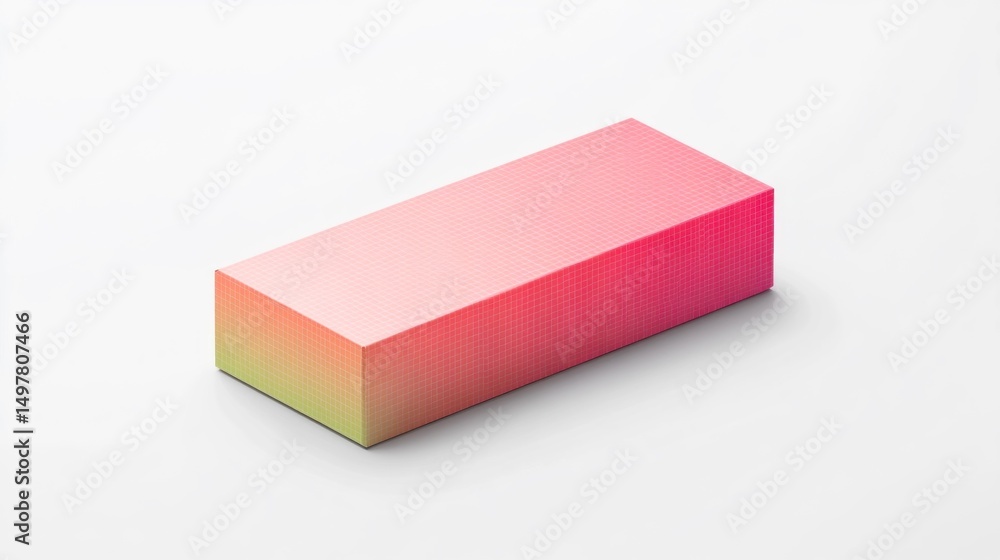 Aufkleber abstract geometric block with gradient design in pink and yellow hues on a clean white background