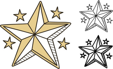 gold star isolated on white