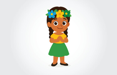 brazilian Girl cartoon Character template

