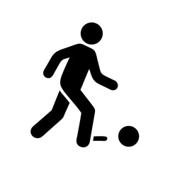 Vector silhouette icon person playing sport, clean cutout design