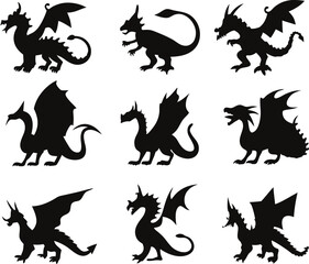  Friendly Dragon Silhouettes