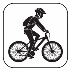 Obraz premium Mountain biker silhouette cycling off road adventure