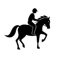 Vector silhouette icon person riding a vehicle, clean cutout design