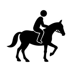 Vector silhouette icon of a person riding a vehicle, clean cutout design