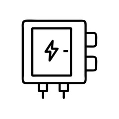 Electrical panel icon in simple vector linear style  