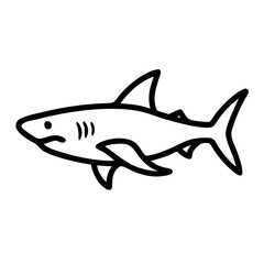 Obraz premium Simple vector linear icon of a reef shark 