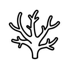 Obraz premium Staghorn coral icon in simple vector linear style 