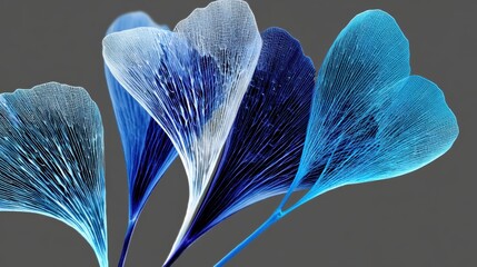 Blue Bioluminescent Flora - Abstract Botanical Pattern with Delicate Branching Structure