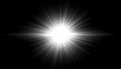Fototapeta premium A bright, radiant light source emanates beams against a dark background, creating a striking visual effect