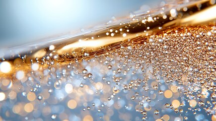 Liquid with Bubbles Close Up