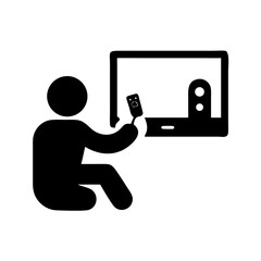 Vector silhouette icon of a person watching, clean cutout design for projects