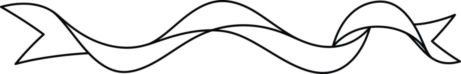 Elegant Ribbon Banner: A simple yet elegant ribbon banner, designed with clean lines and a graceful wave, ready to add a touch of sophistication to your design.