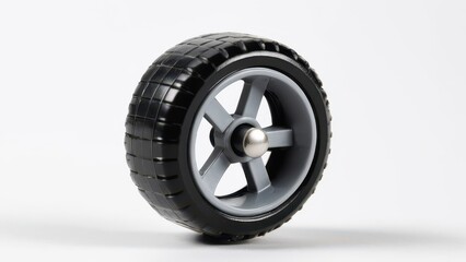 Black wheel for toy cars, showcasing design and innovation in miniature vehicles.