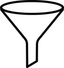 Funnel Silhouette: A clean, minimalist silhouette of a funnel, symbolizing filtering, focus, and precision. Evoking the core concepts of direction and flow.