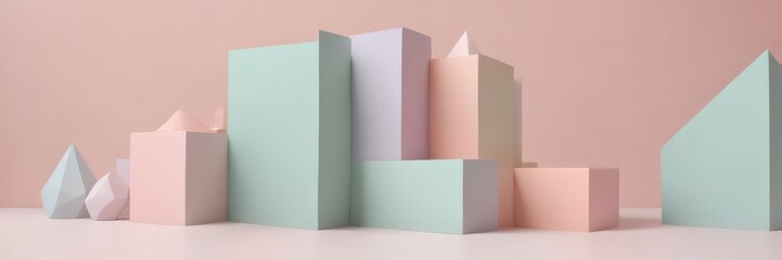 Soft pastel color block design, geometric shapes  Perfect for social media posts , texture, marketing, layout