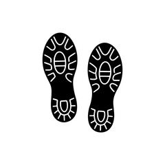 creative details Outline silhouette track footprints human shoes shoe sole funny feet footsteps paws people silhouette icon vector illustration