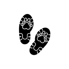 creative details Outline silhouette track footprints human shoes shoe sole funny feet footsteps paws people silhouette icon vector illustration